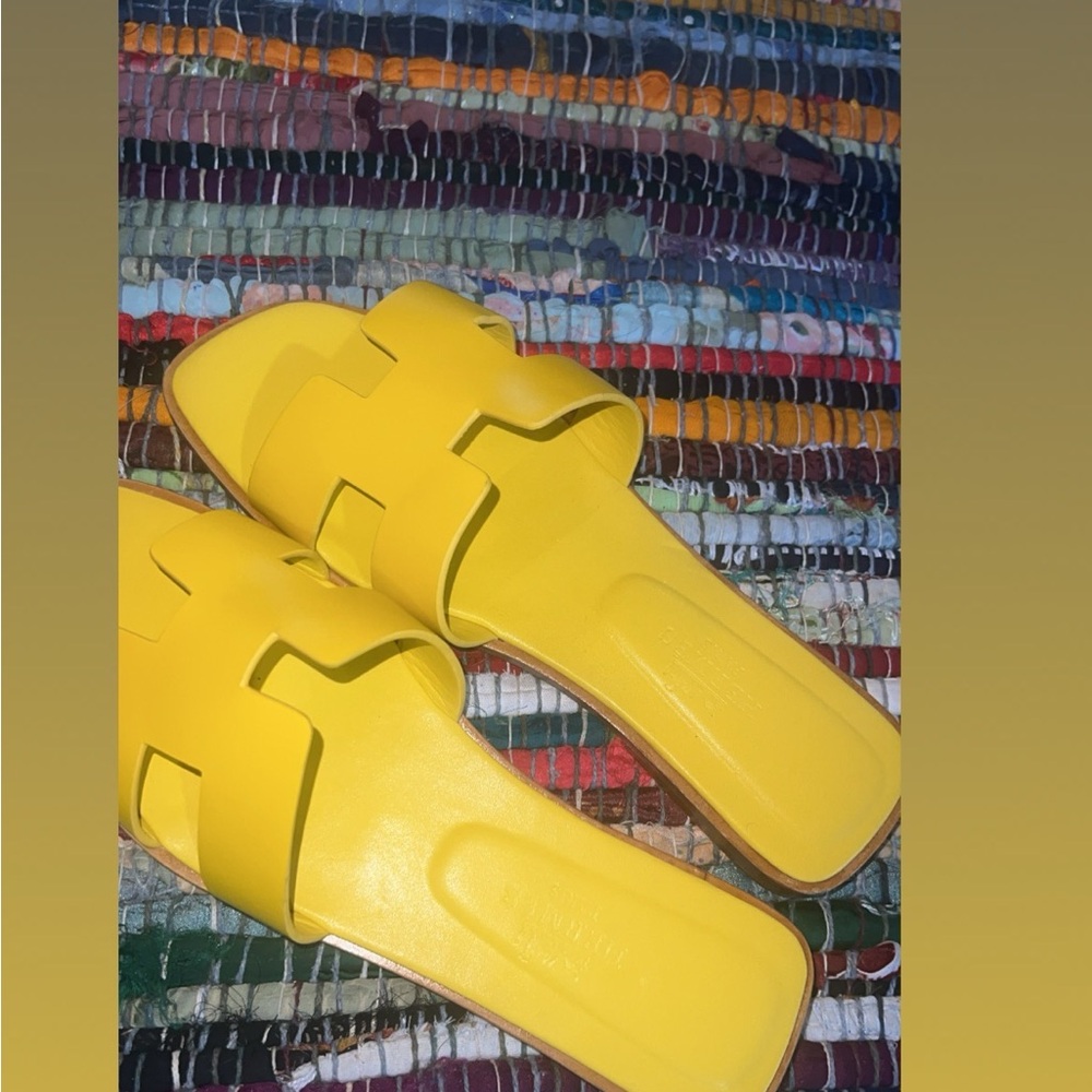 Yellow Hermes Sandals